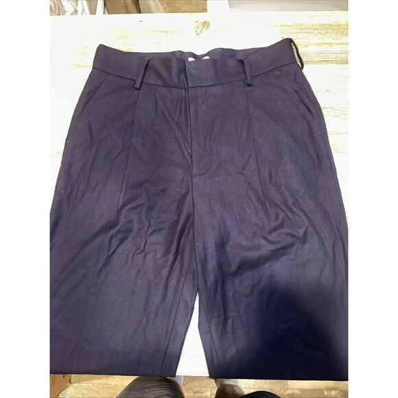 Open Edit Mens Navy Blue Pants Pleated Cuffed Cropped Size 32. NWOT. P - Picture 1 of 9